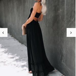 Brand New VICI Black Smocked Backless Dress